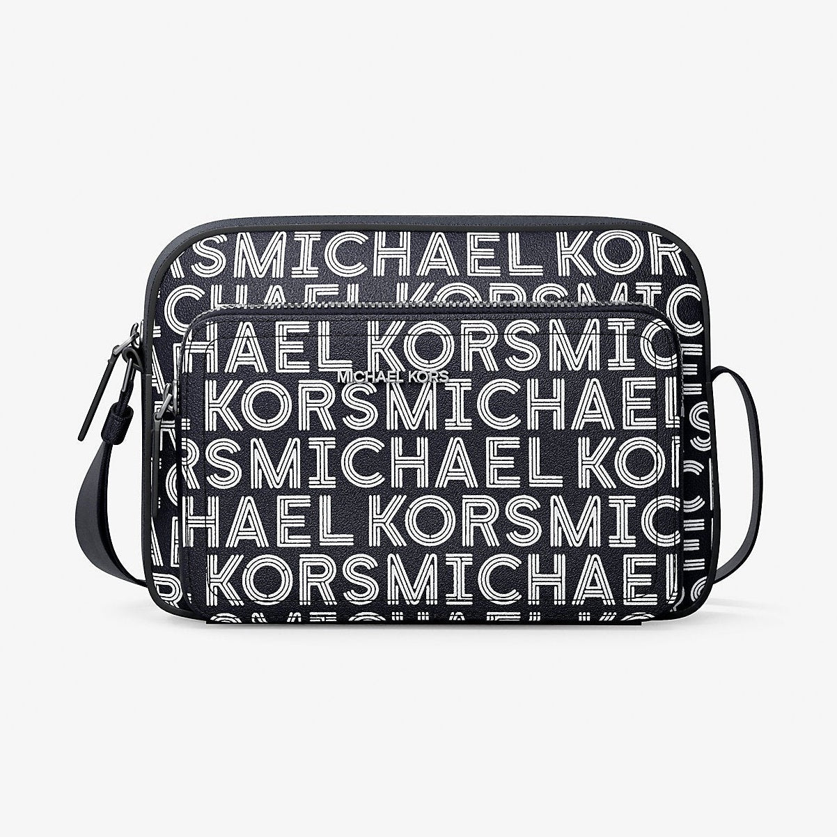 Michael Kors Cooper Graphic Logo Flight Bag Bright Wht