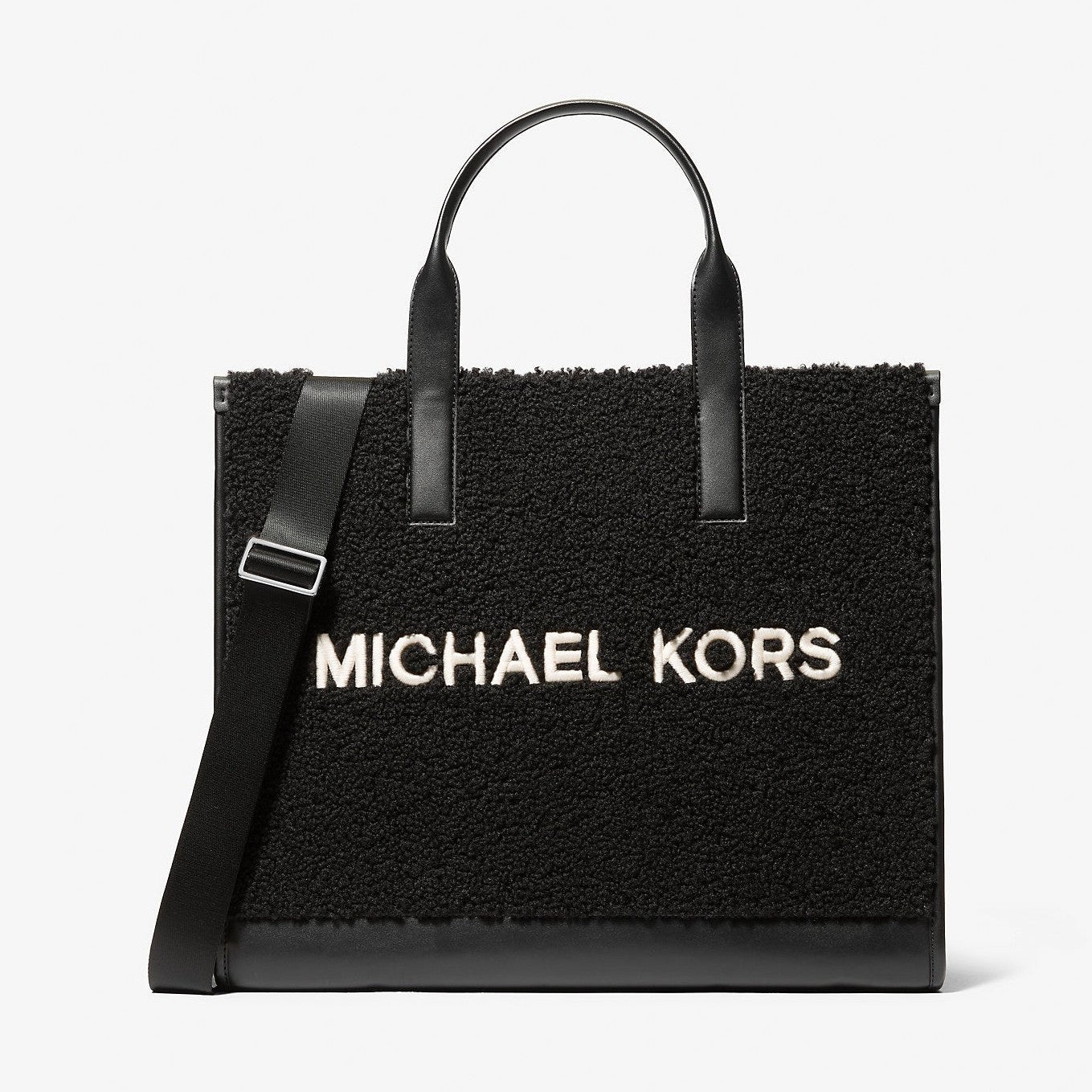 Michael Kors Cooper Medium Sherpa Convertible Tote Bag Black