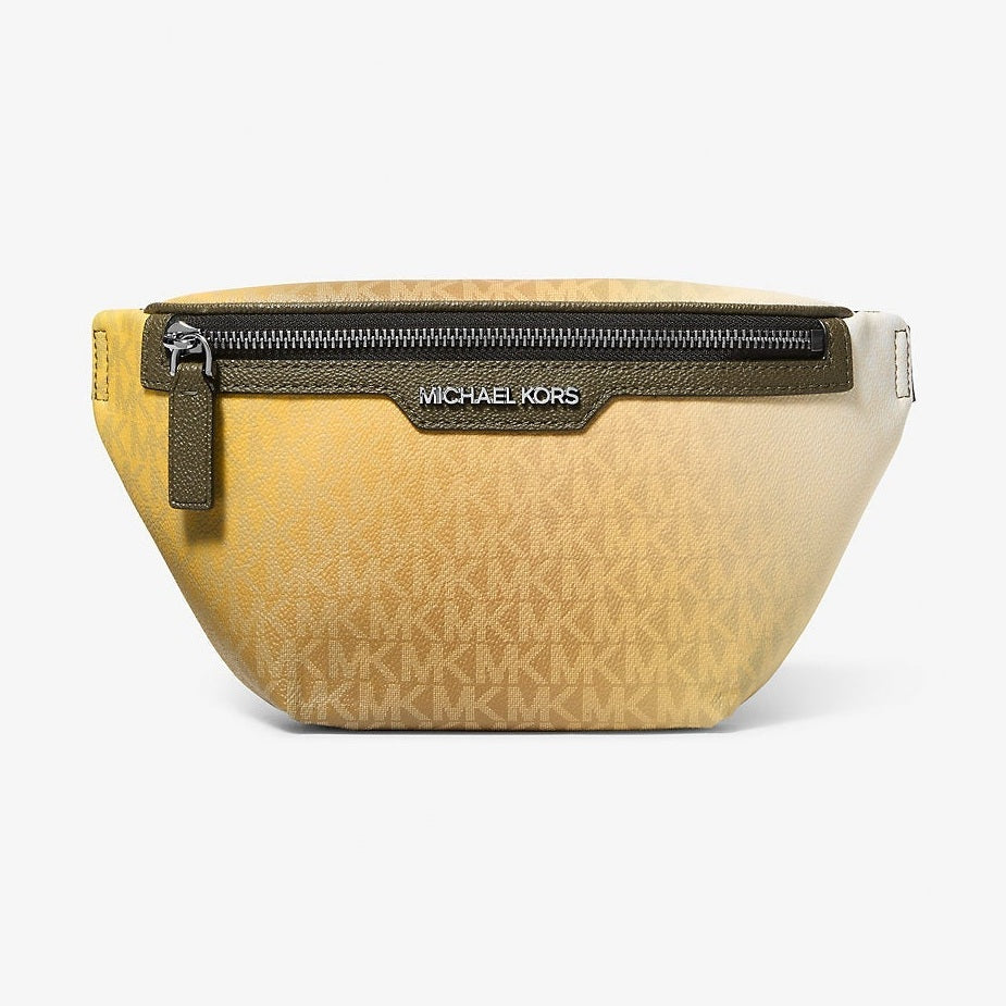 Michael Kors Cooper Ombre Signature Logo Sling Pack Olive Combo