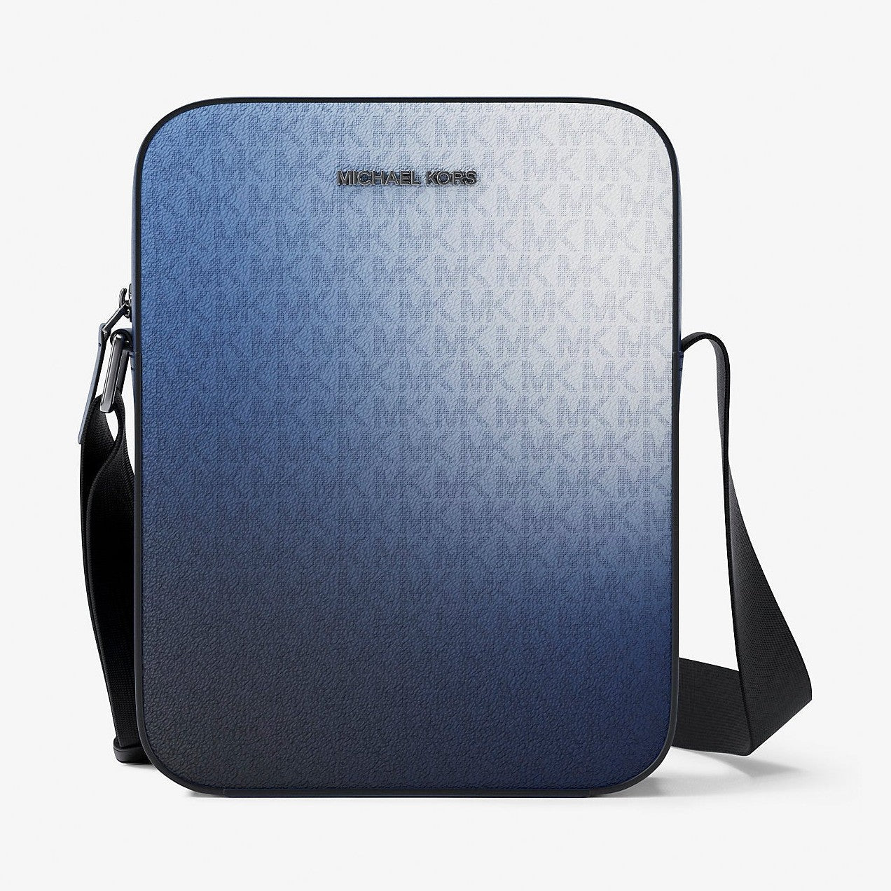 Michael Kors Cooper Small Ombre Signature Logo Reporter Bag Galaxy Blue Multi