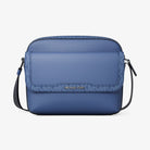 Michael Kors Cooper Medium Pebbled Leather and Signature Logo Camera Crossbody Bag Galaxy Blue