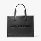 Michael Kors Cooper Logo Embossed Pebbled Leather Tote Bag Black