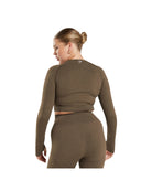 Gymshark Vital Crop Top Celeste Espresso Marl