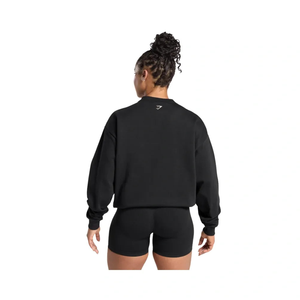 Gymshark Lifting Essentials Graphic Brushed Oversized Sweatshirt Black
