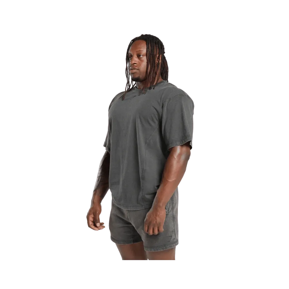 Gymshark Heritage Washed T-Shirt Oversized Fit Onyx Grey