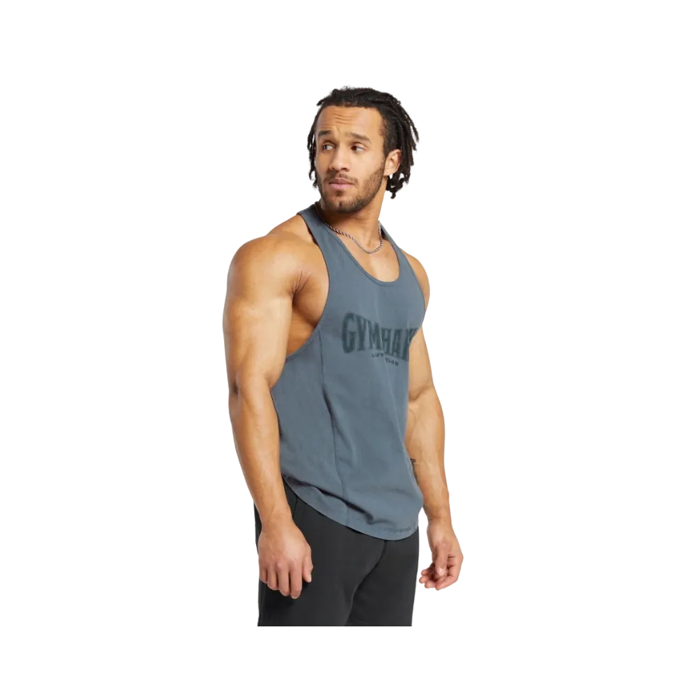 Gymshark Heritage Washed Stringer Titanium Blue