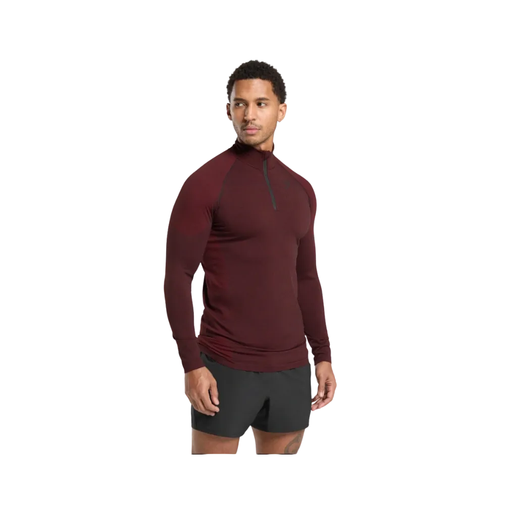 Gymshark Vital Seamless 1/4 Zip Slim Fit Black/Sets Red