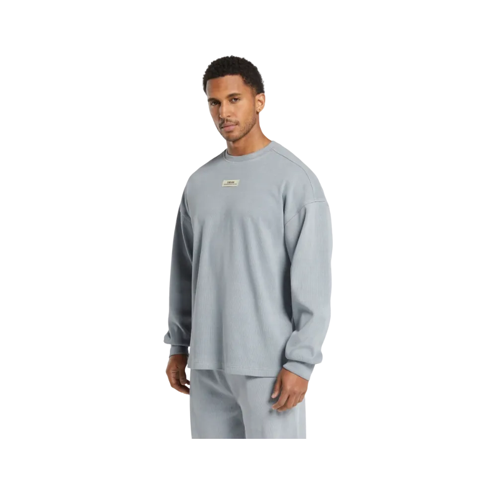 Gymshark Heavyweight Rib Crew Oversized Fit Denim Grey