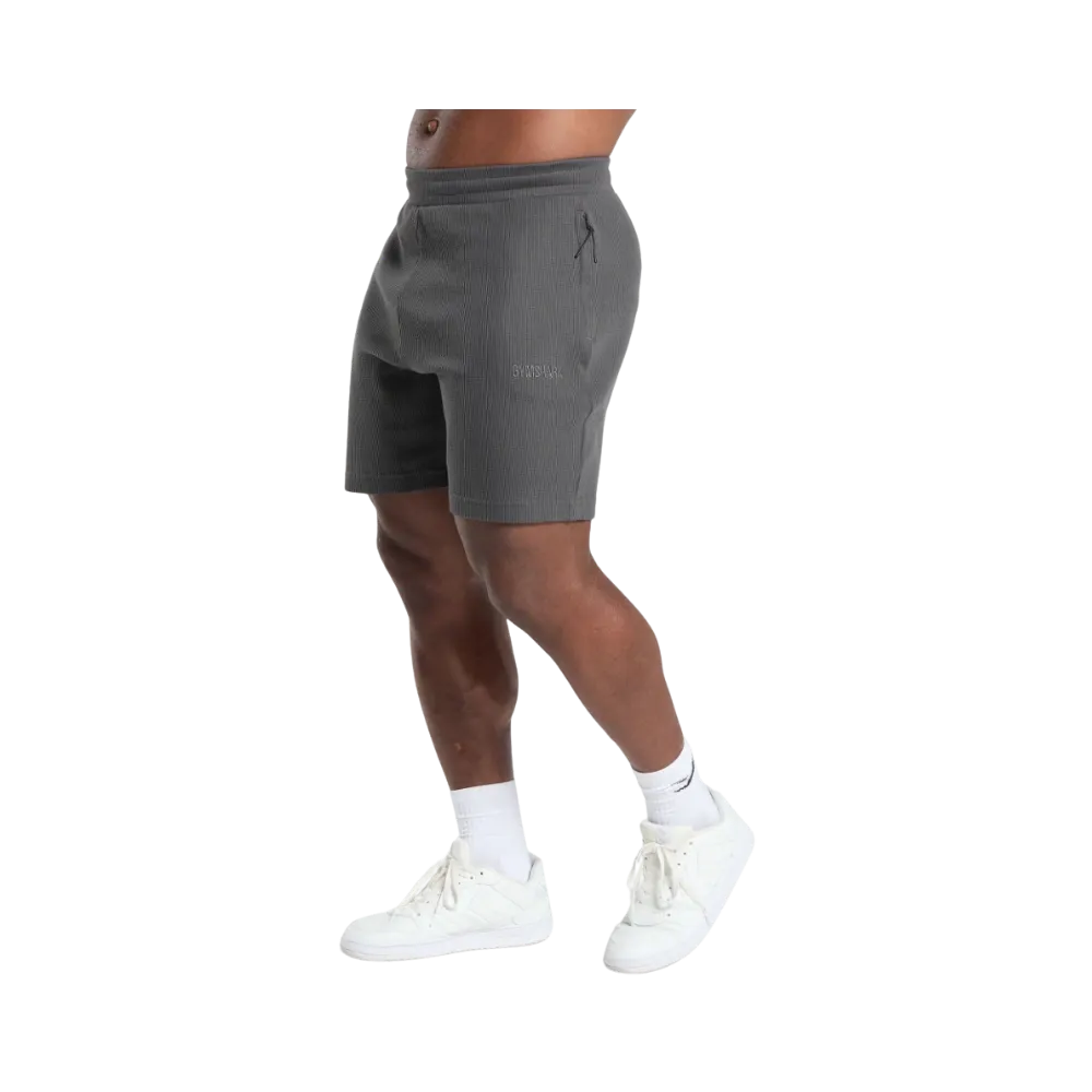 Gymshark Waffle Shorts Oversized Fit Onyx Grey