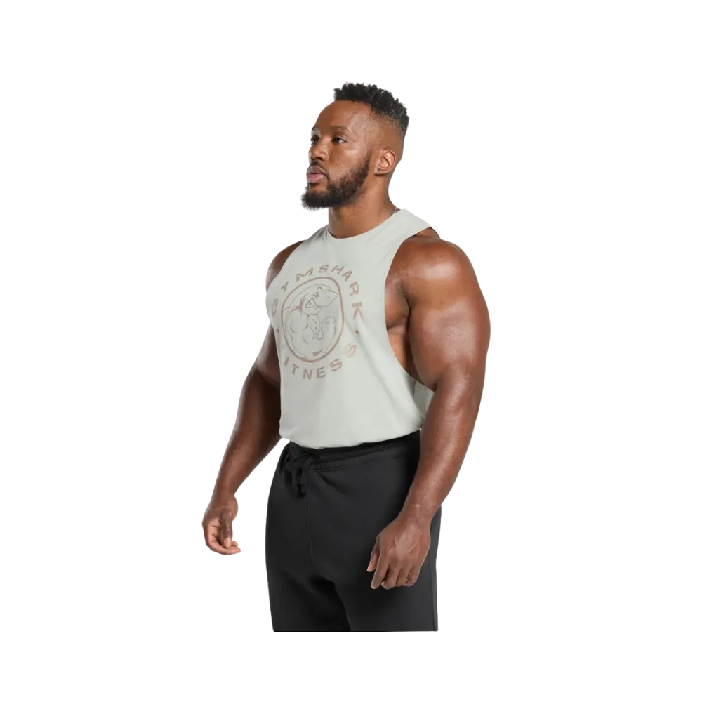 Gymshark Legacy Drop Arm Tank Slim Fit Stone Grey