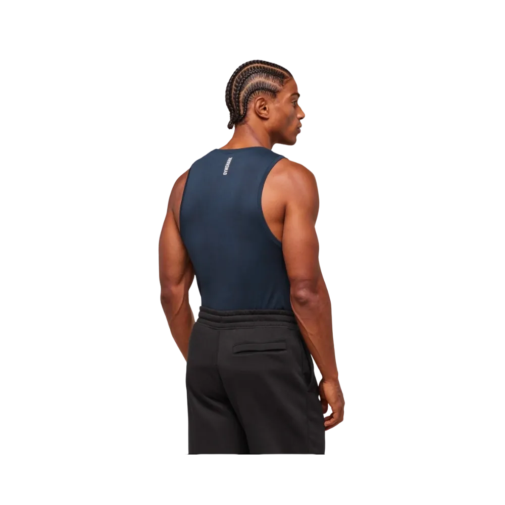 Gymshark Geo Seamless Tank Slim Fit Navy/Heavy Blue