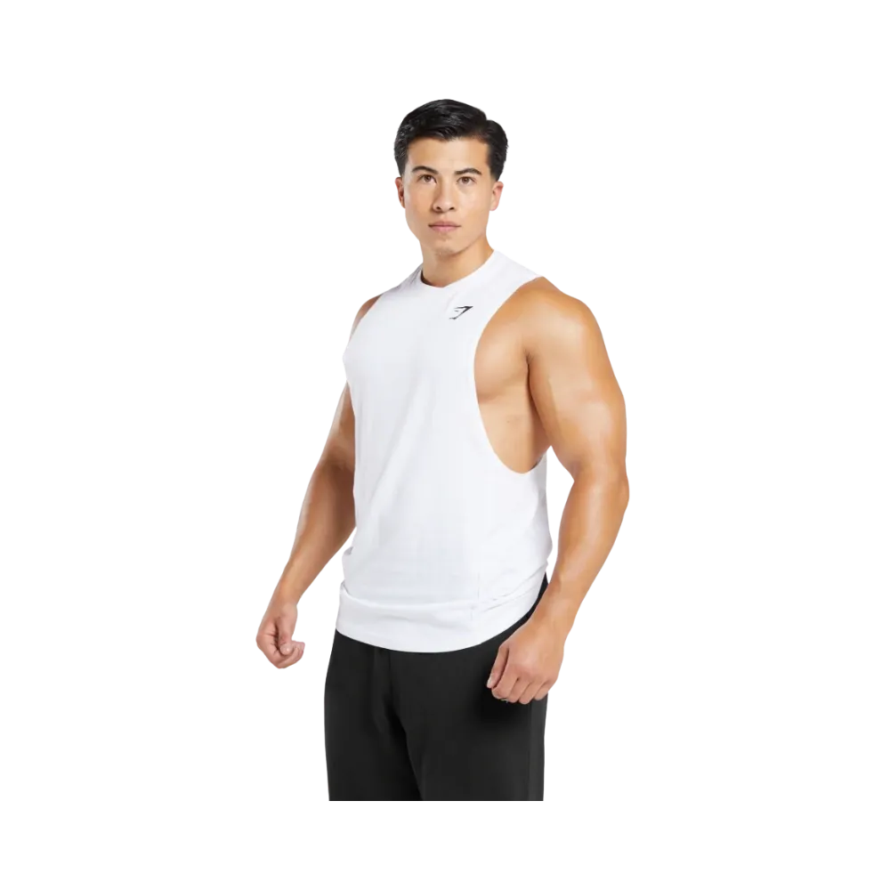 Gymshark React Drop Arm Tank Slim Fit White