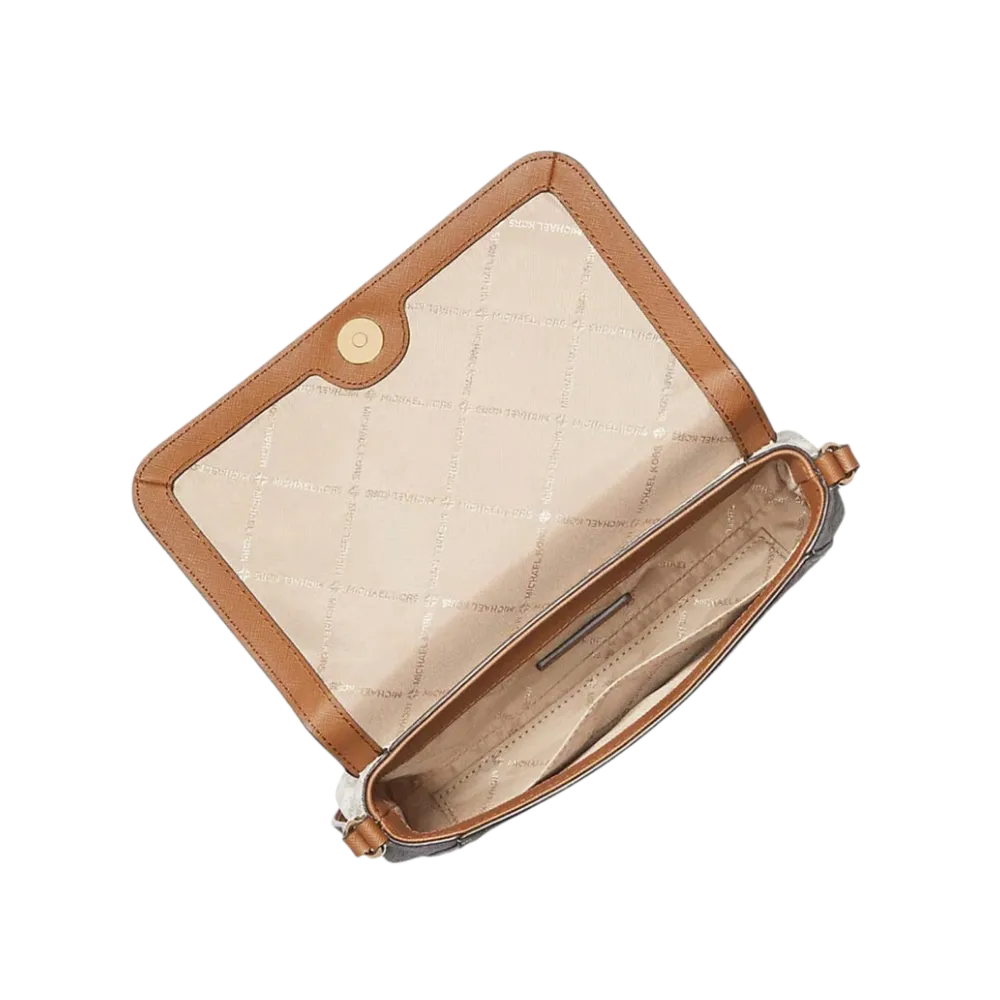 Michael Kors Vanilla Jet Set Logo Medium Cross Body Bag