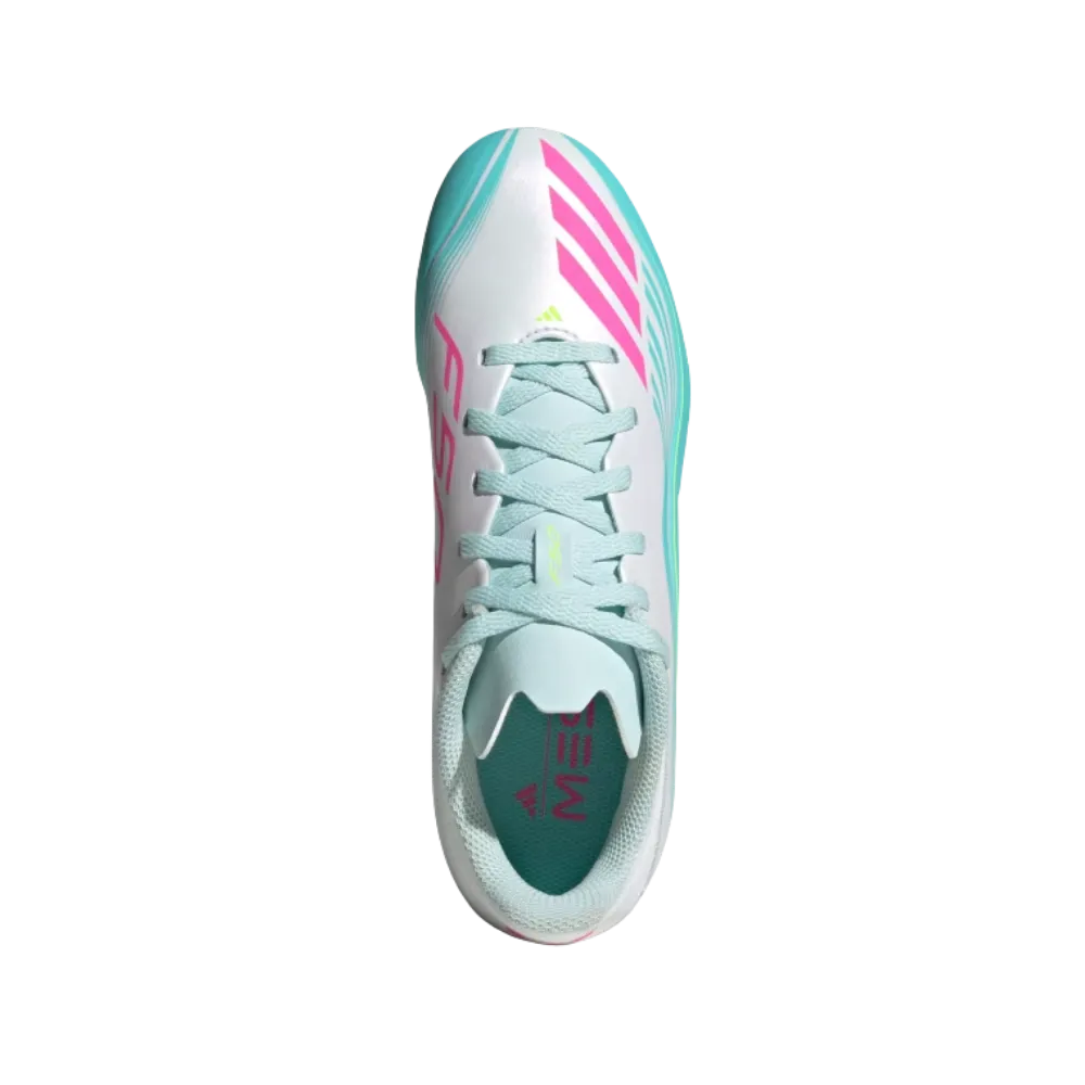 Adidas F50 Messi League Firm Multi Ground Soccer Cleats Kids Flash Aqua
