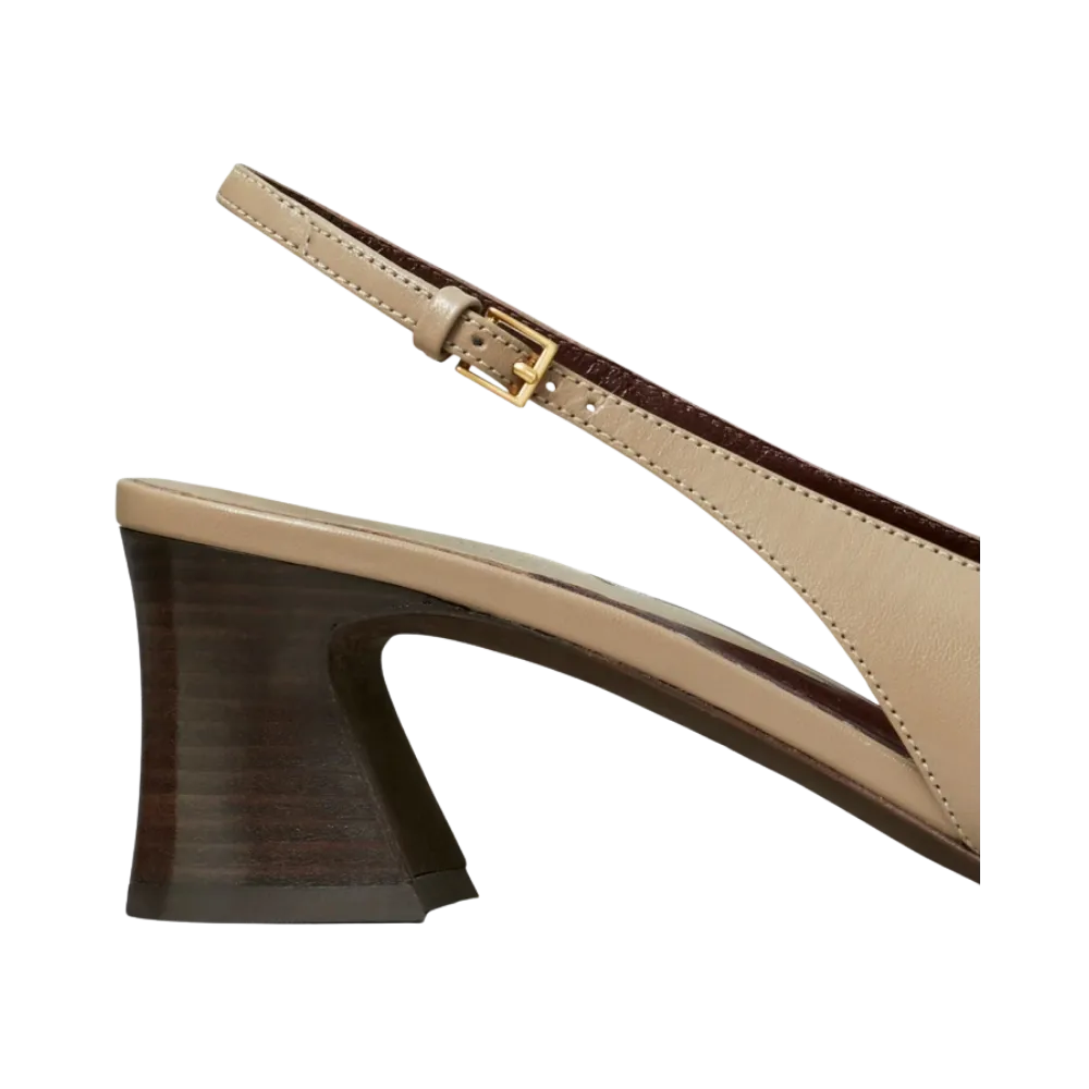Tory Burch Jessa Heeled Slingback Ecru