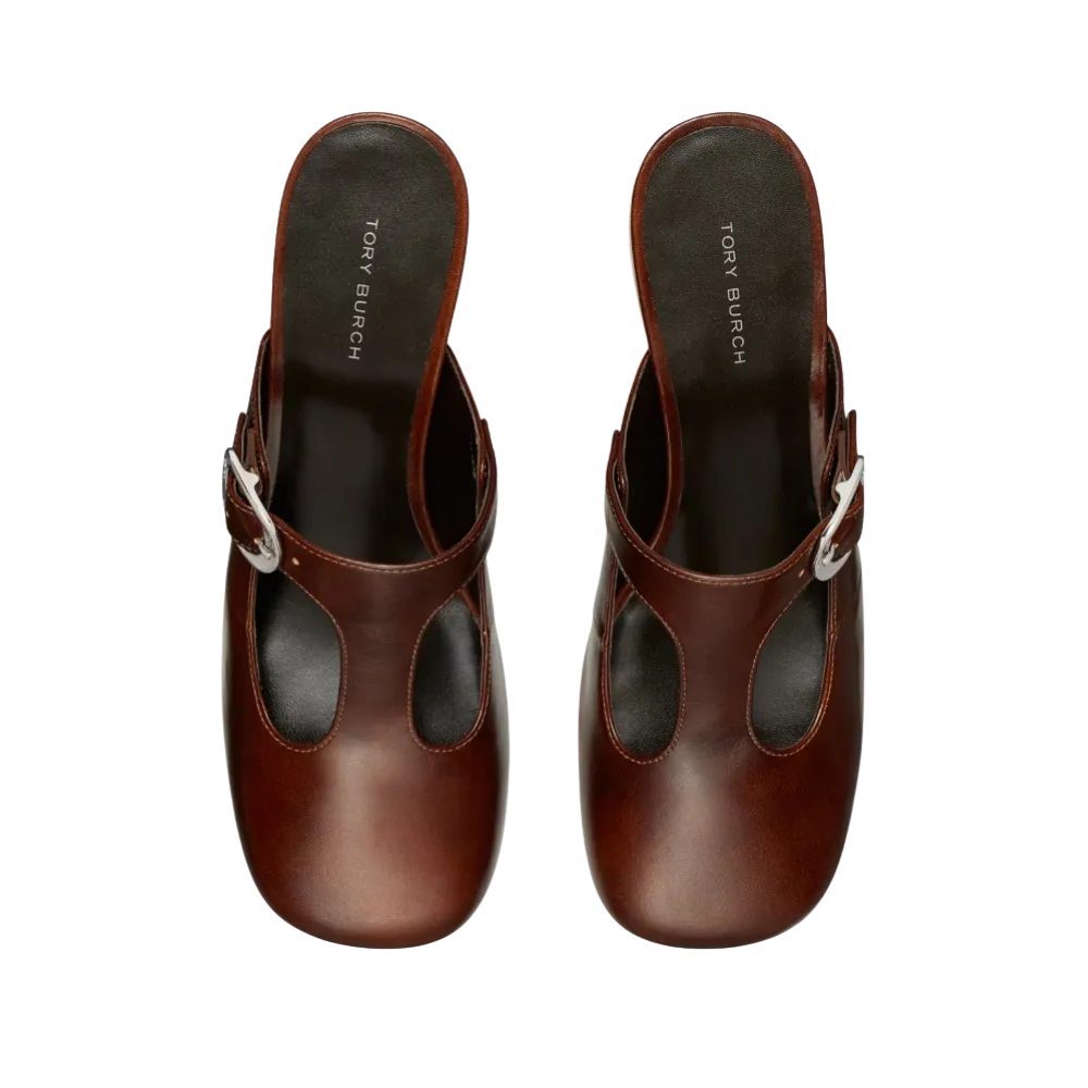 Tory Burch Violet T-Strap Heeled Mule Negroni