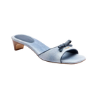 Coach Bow Kitten Heel In Loved Denim Light Indigo