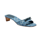 Coach Bow Kitten Heel In Signature Denim