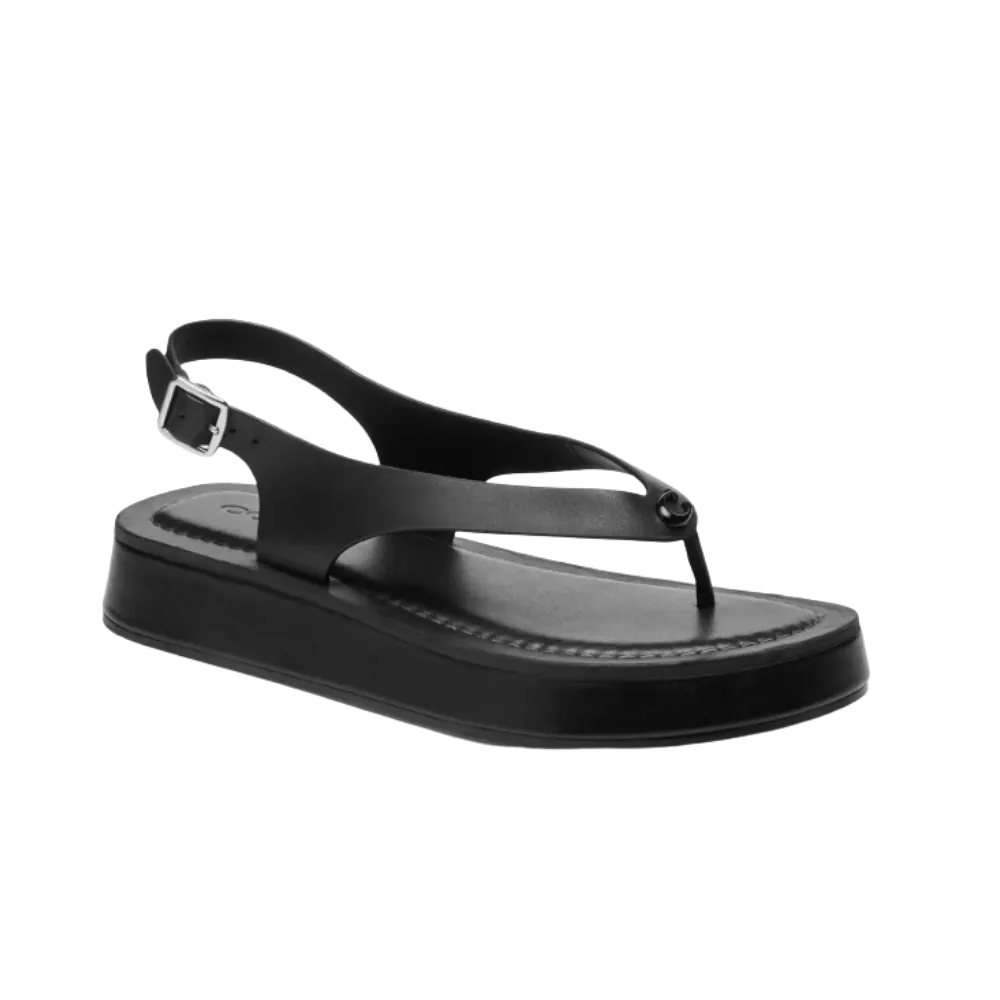 Coach Sculpted C Platform Thong Black