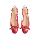 Valentino Valet Du Roi Slingback Ballerina In Mesh And Kidskin 25mm Rouge Pur