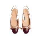 Valentino Valet Du Roi Kid Slingback Ballerina 25mm Rose Cannelle