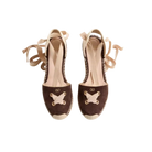 Valentino Resort Wedge In Split Leather 75mm Ebony