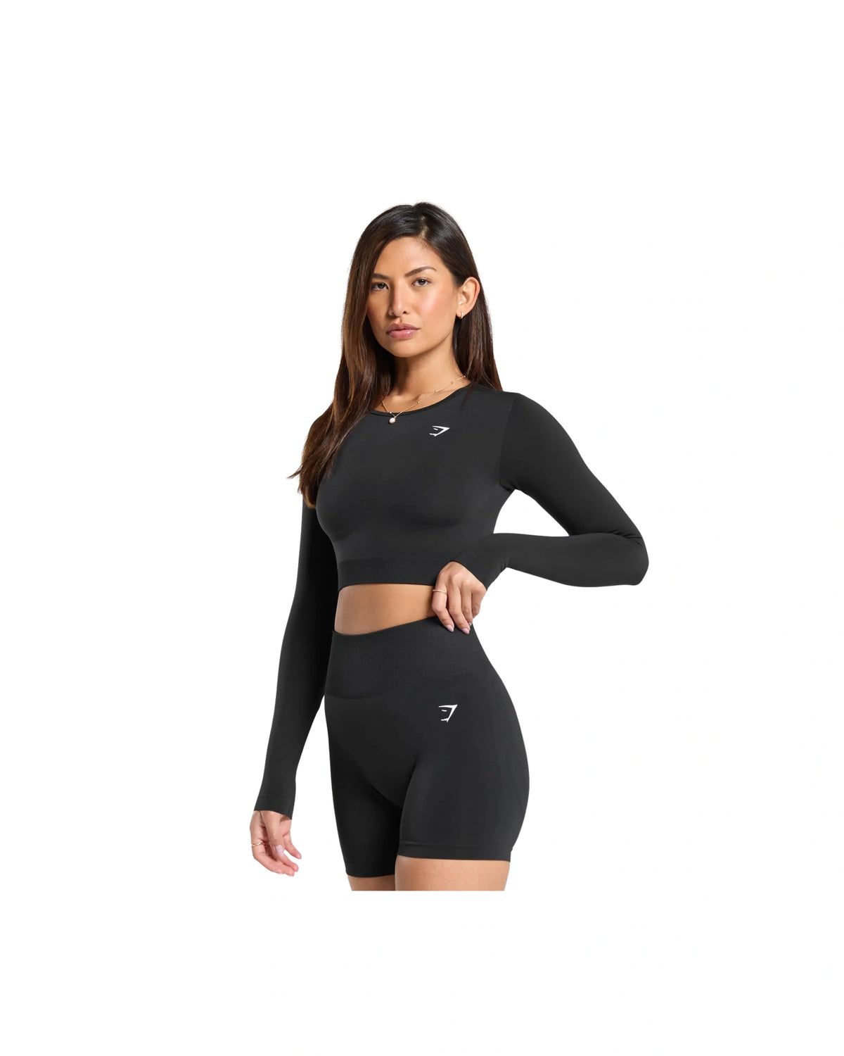 Gymshark Everyday Seamless Long Sleeve Crop Top Black