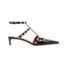 Valentino Rockstud Court Shoes In Kid Leather 40mm Black