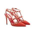 Valentino Rockstud Suede Pumps 100mm Red