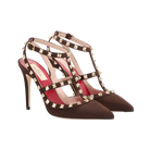 Valentino Rockstud Suede Pumps 100mm Ebony