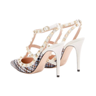 Valentino Rockstud Pumps In Woven Fabric 100mm Multicolor