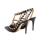 Valentino Rockstud Grainy Leather Ankle Strap Pump 100mm Black