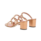 Valentino Rockstud Slide Sandal In Laminated Nappa Leather 60mm Gold