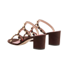Valentino Rockstud Slide Sandal In Suede 60mm Ebony