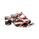 Valentino Rockstud Slide Sandal In Pony-Effect Calfskin 60mm Marrone