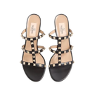 Valentino Rockstud Calfskin Leather Slide Sandal 60mm Black