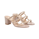 Valentino Rockstud Calfskin Leather Slide Sandal 60mm Poudre