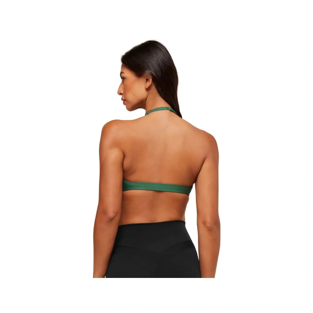 Gymshark Minimal Halterneck Sports Bra - Light Support Lift Green