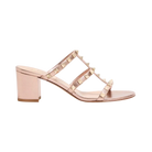 Valentino Rockstud Slide Sandal In Laminated Nappa Leather 60mm Rose Cannelle
