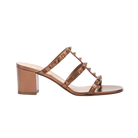 Valentino Rockstud Metallic Calfskin Leather Slide Sandal 60mm Bronze