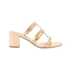 Valentino Rockstud Slide Sandal In Laminated Nappa Leather 60mm Antique Brass