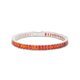 Sunset Ombre Tennis Baguette Bracelet in White Gold - 6mm