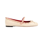 Valentino Mary-Jane Rockstud Nappa Ballerina 05mm Butter