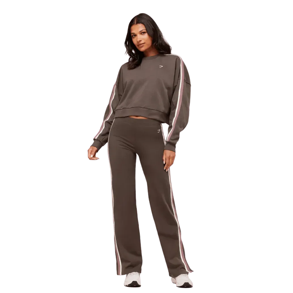 Gymshark Piping Midi Crew Neck Walnut Brown/Chestnut Pink/Soft White