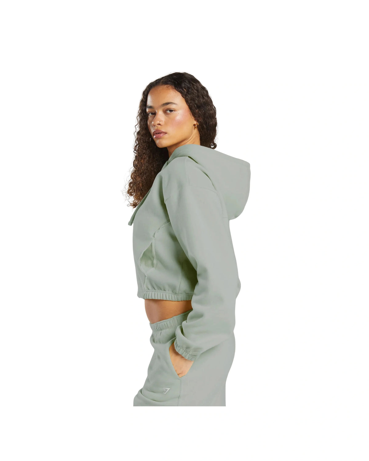 Gymshark Fleece Zip Hoodie regular fit Stone Grey