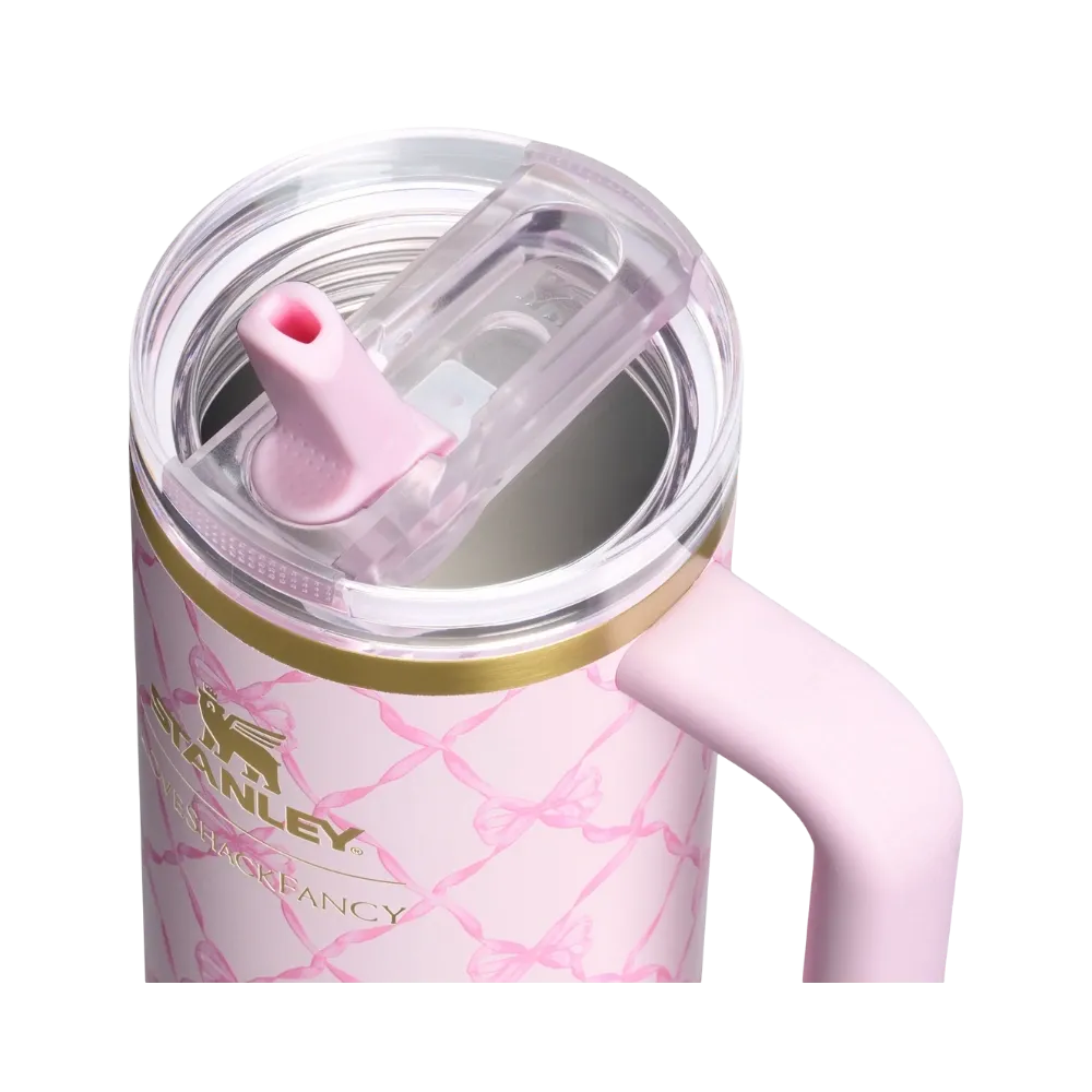 Stanley 1913 x LoveShackFancy Holiday The Quencher Details ProTour Tumbler Set 2-pack Baby Bow Pink Peppermint