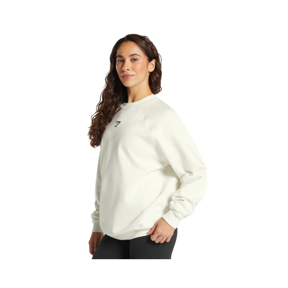 Gymshark Training Oversized Fleece Sweatshirt Soft White