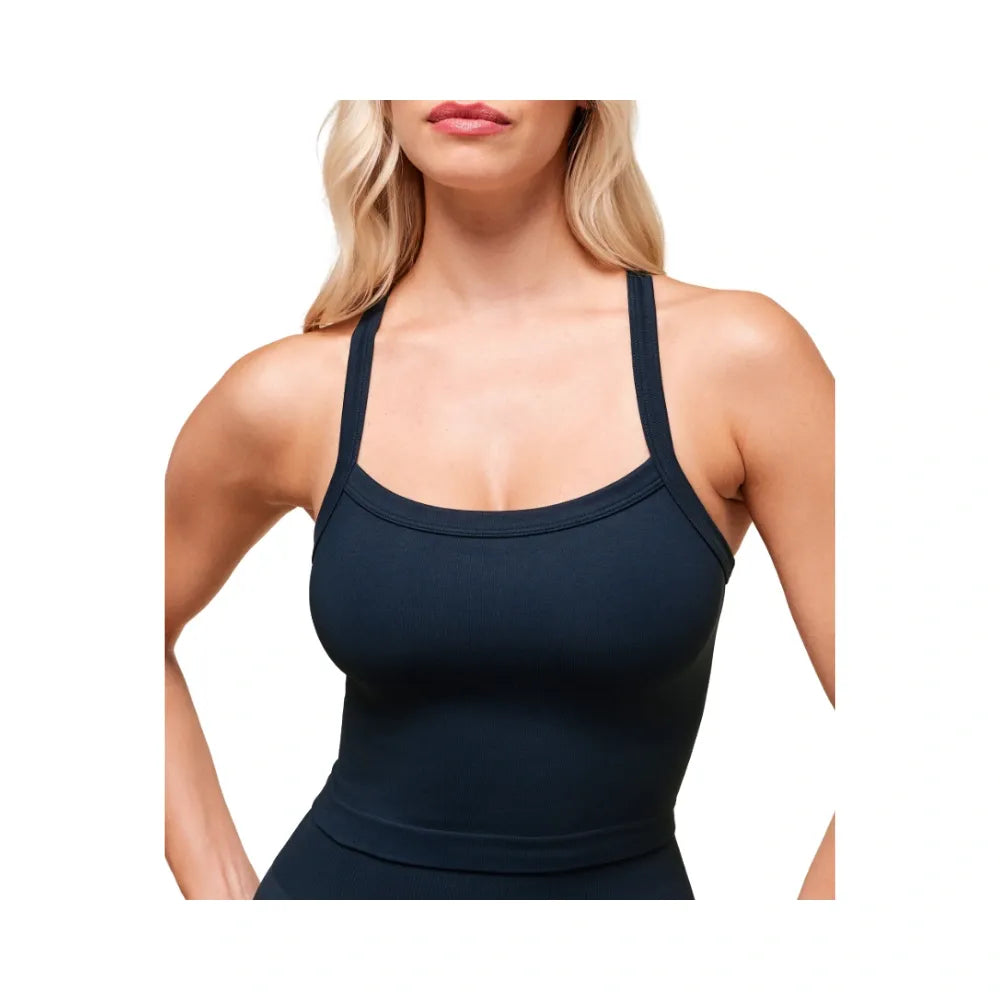 Gymshark Everyday Seamless Ribbed Midi Top Navy