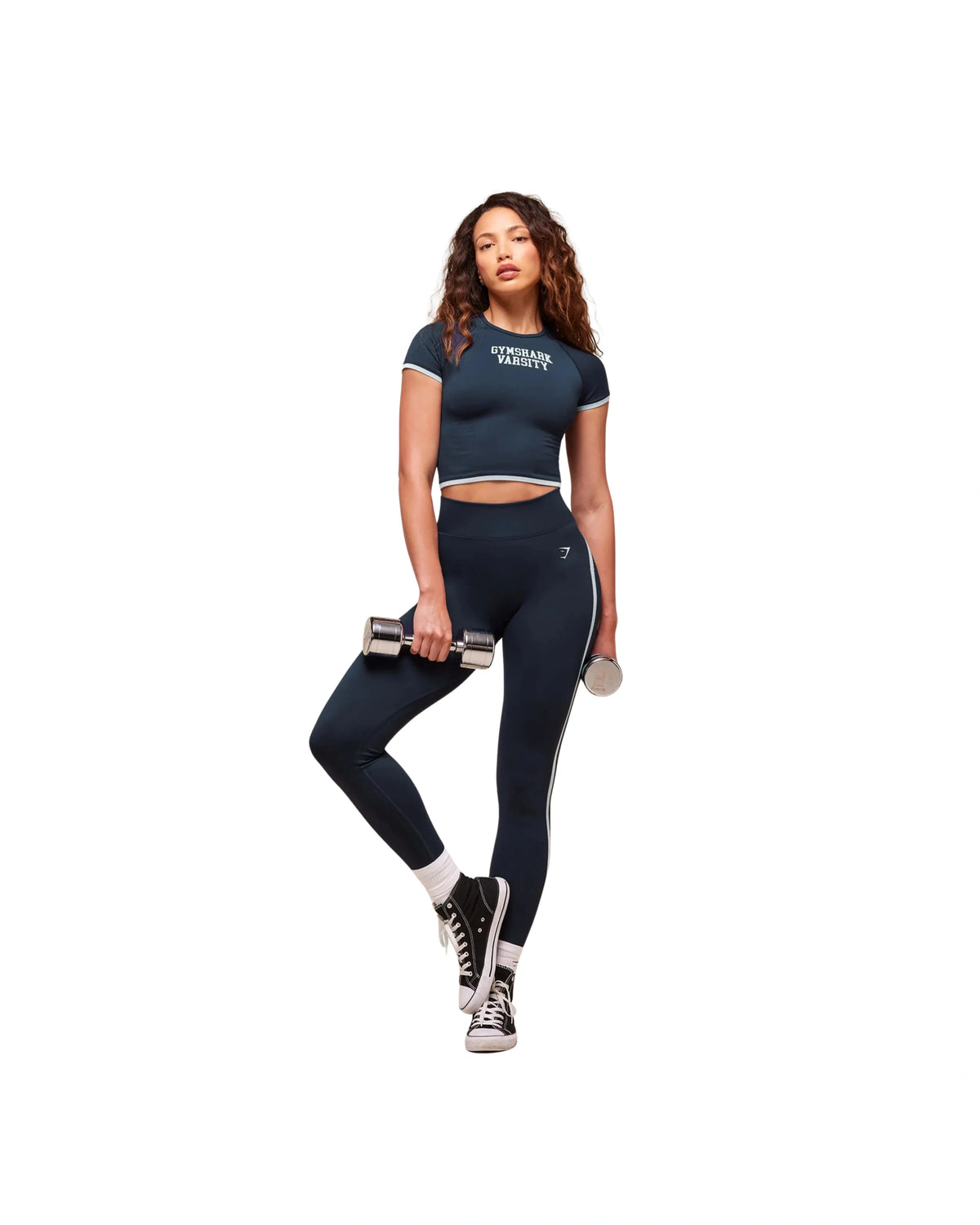 Gymshark Lift Varsity Seamless Midi T-Shirt Heavy Blue