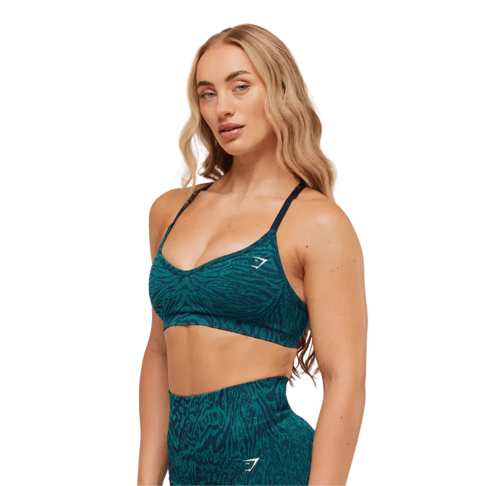 Gymshark Adapt Animal Seamless Sports Bra Navy/Brand Blue